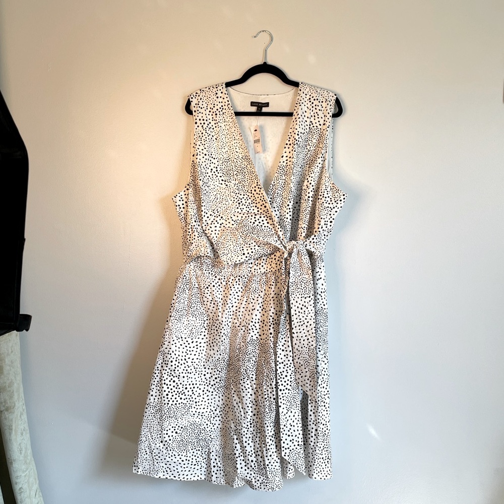 Lane Bryant B&W Pattern Wrap Dress